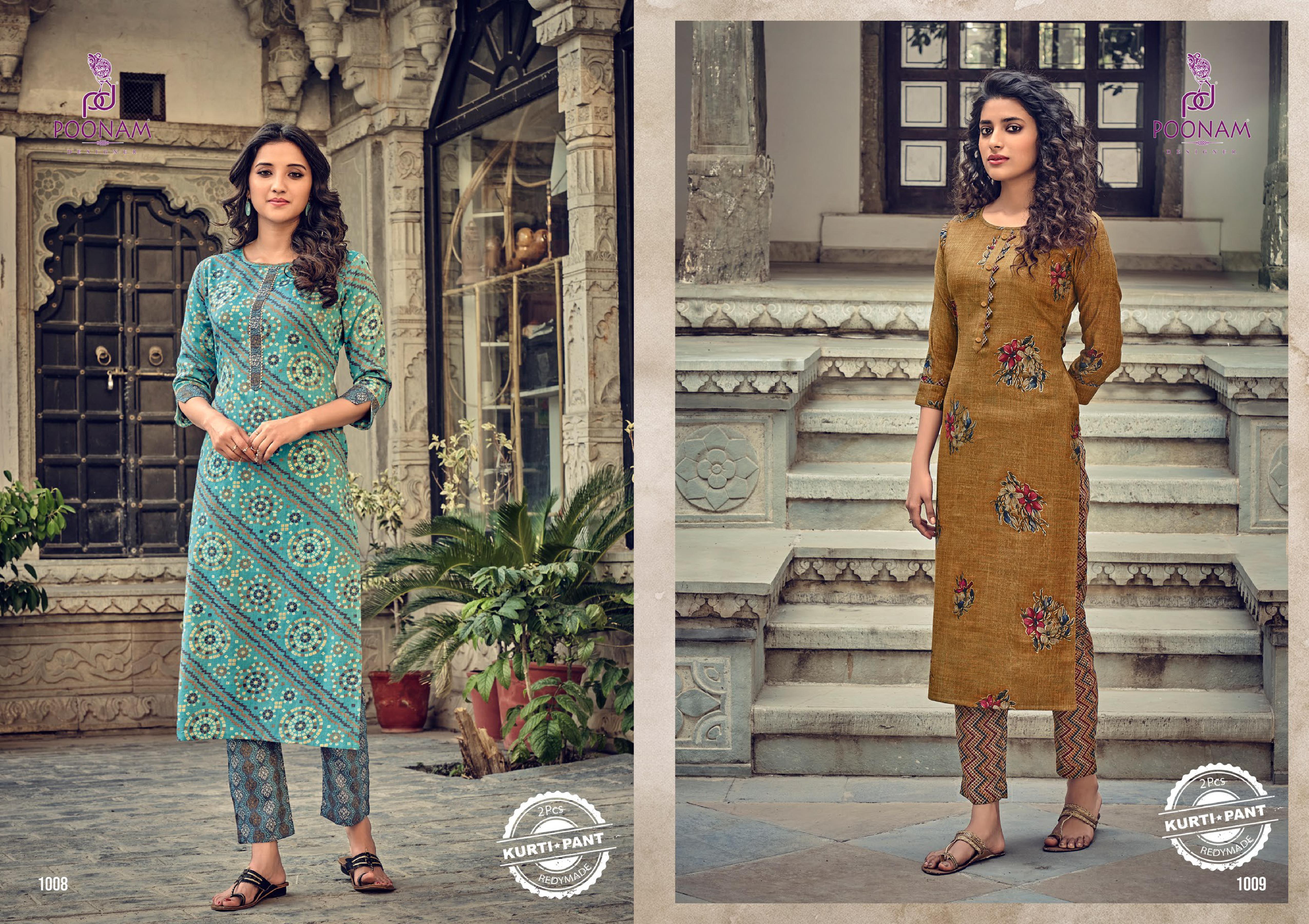 Poonam Aarna Rayon Designer Kurti With Bottom Catalog
