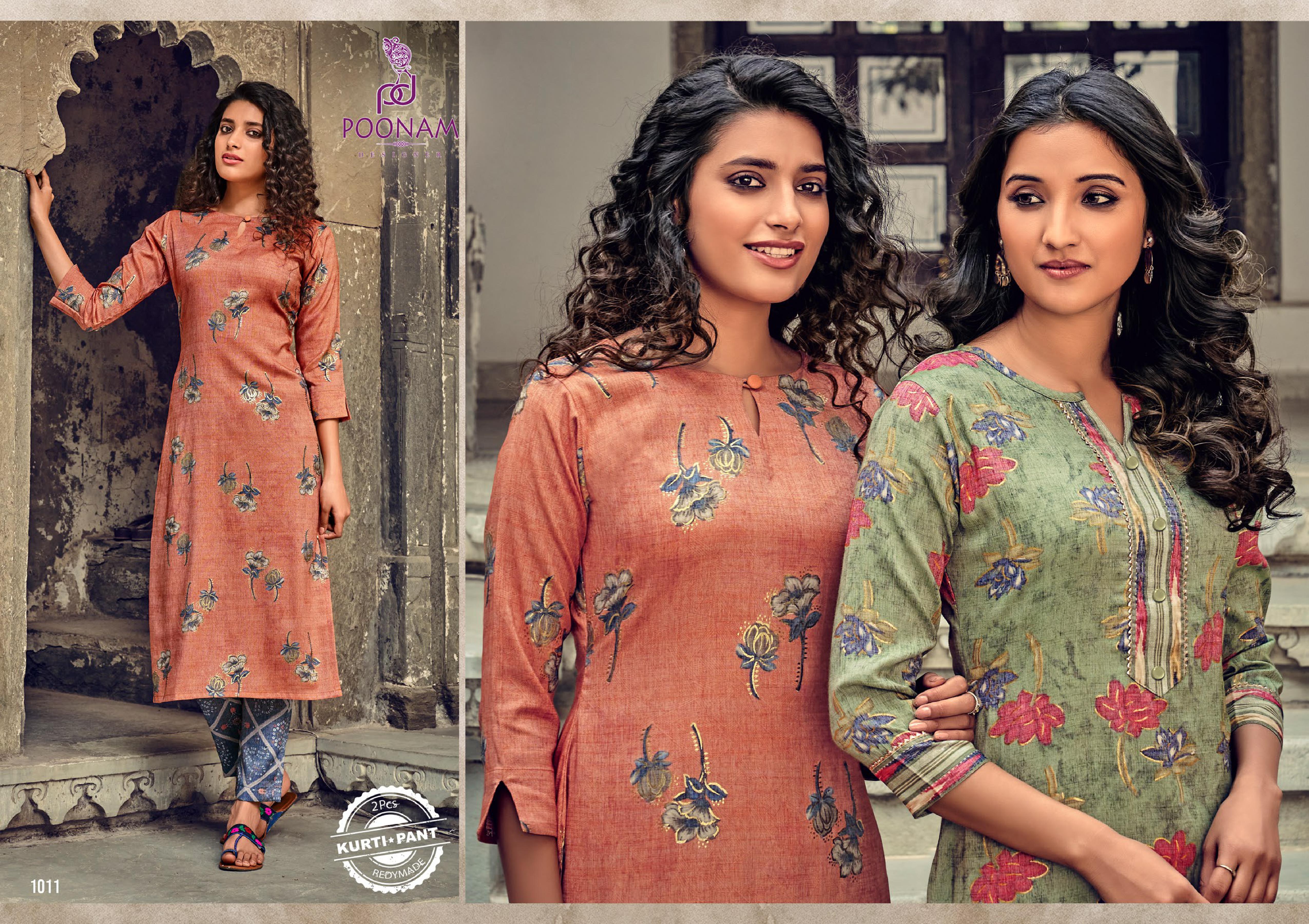 Poonam Aarna Rayon Designer Kurti With Bottom Catalog