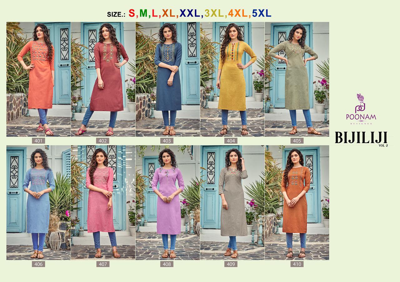 Poonam Bijiliji  Vol 2 Pure Cotton Casual Wear Kurti Catalog