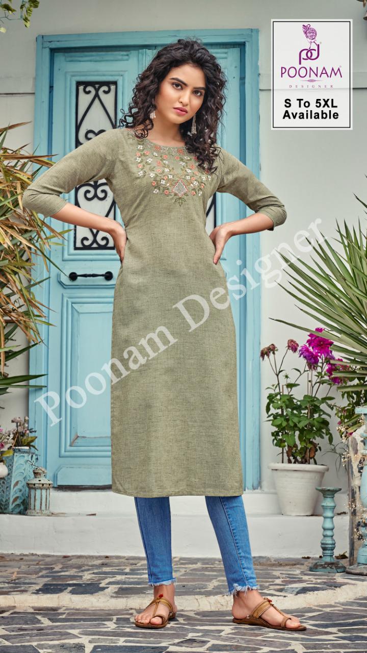 Poonam Bijiliji  Vol 2 Pure Cotton Casual Wear Kurti Catalog