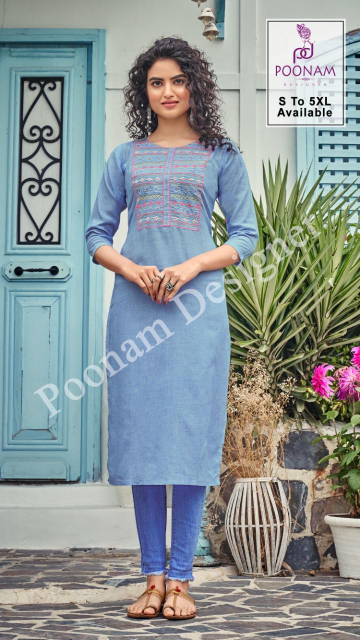 Poonam Bijiliji  Vol 2 Pure Cotton Casual Wear Kurti Catalog