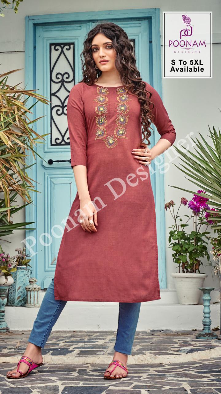 Poonam Bijiliji  Vol 2 Pure Cotton Casual Wear Kurti Catalog