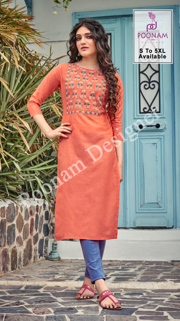 Poonam Bijiliji  Vol 2 Pure Cotton Casual Wear Kurti Catalog