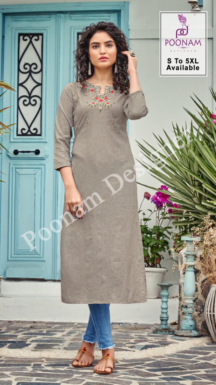 Poonam Bijiliji  Vol 2 Pure Cotton Casual Wear Kurti Catalog