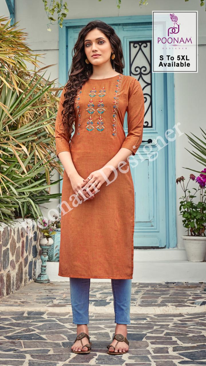 Poonam Bijiliji  Vol 2 Pure Cotton Casual Wear Kurti Catalog