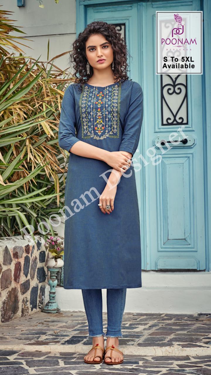 Poonam Bijiliji  Vol 2 Pure Cotton Casual Wear Kurti Catalog