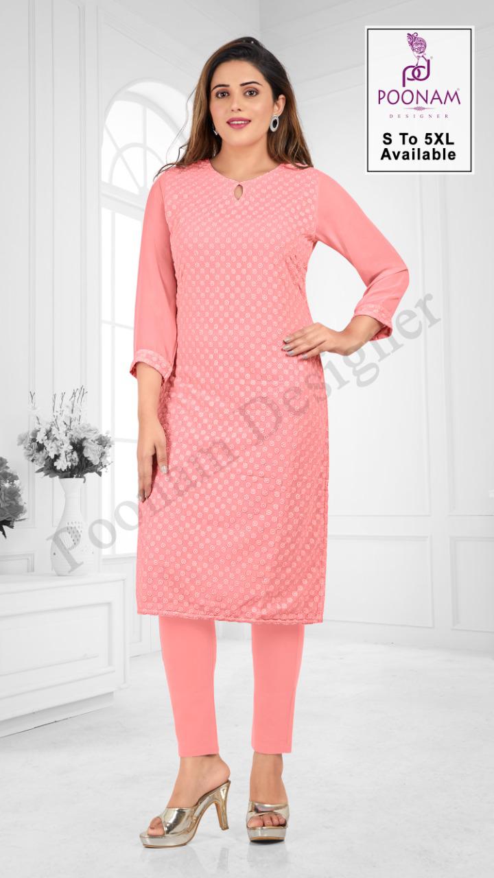 Poonam Rangrani Designer Georgette Kurti Catalog