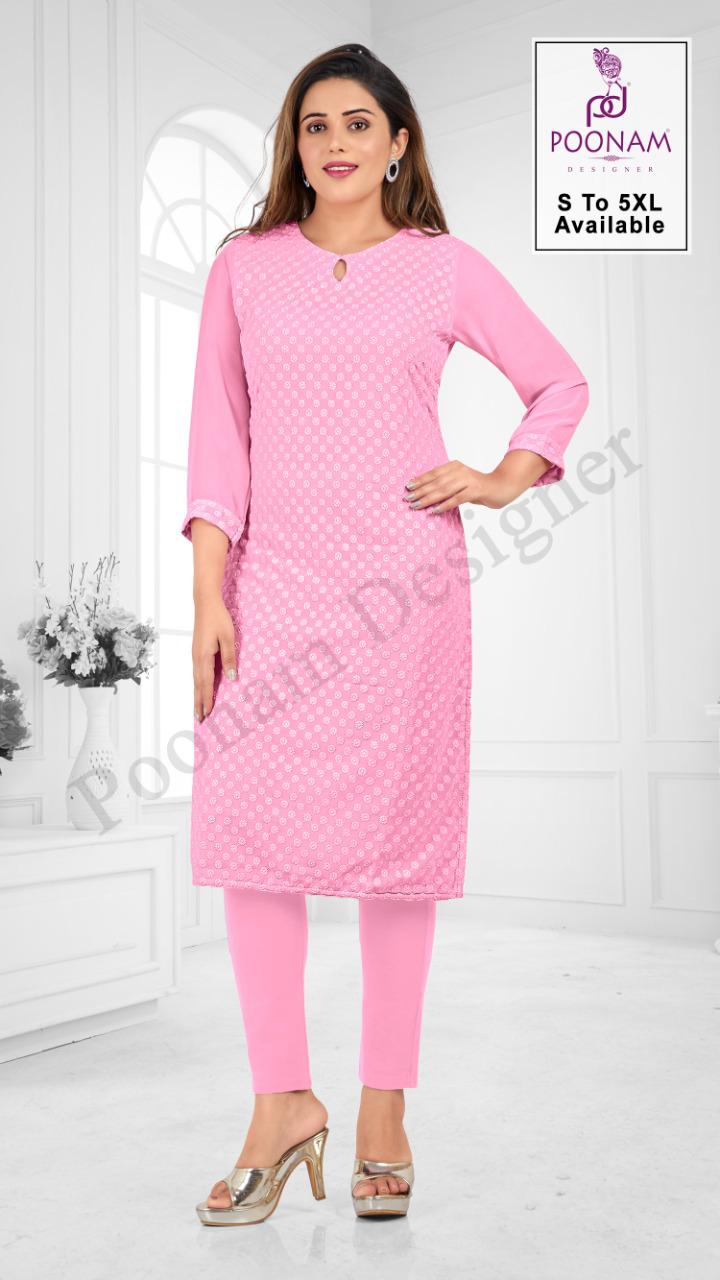 Poonam Rangrani Designer Georgette Kurti Catalog