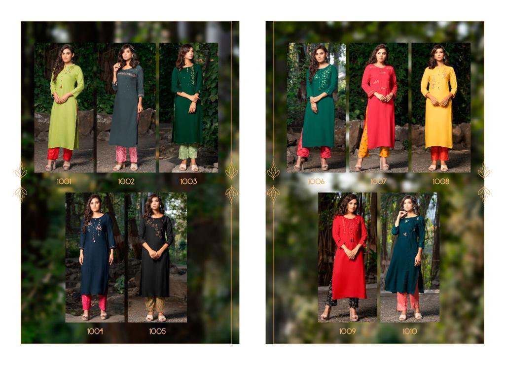 Psyna Pent House Rayon Designer Printed Kurtis With Pant Set Catalog
