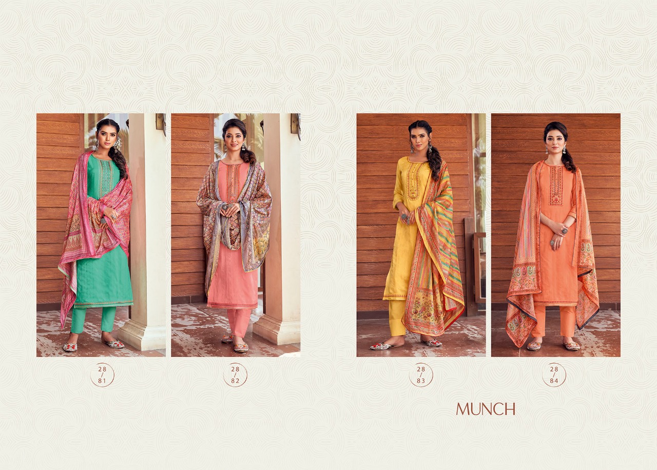 Rangoon Munch Designer Muslin Embroidery Salwar Suits Catalog