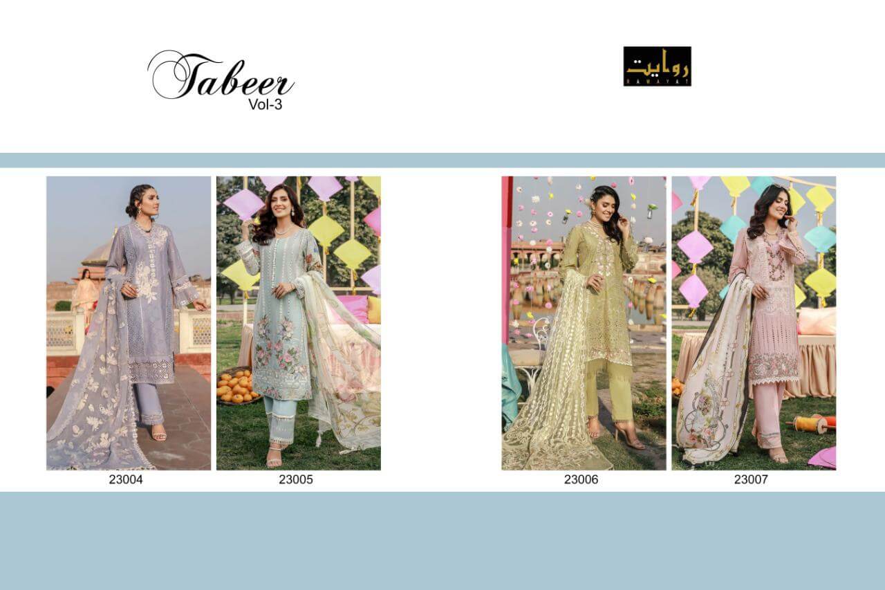 Rawayat Tabeer Vol 3 Fancy Cotton Embroidery Pakistani Salwar Catalog