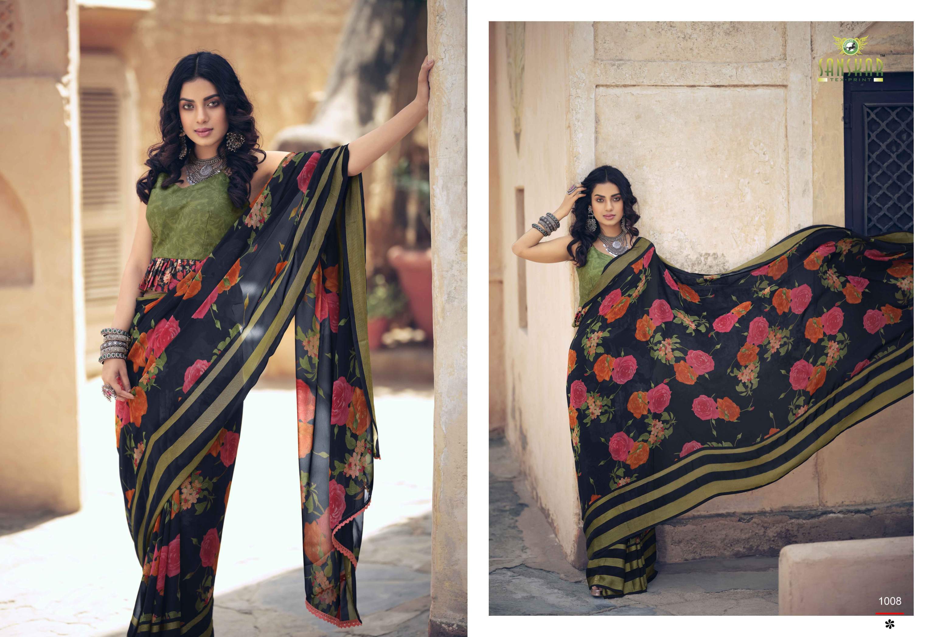 Sanskar Utsah Printed Georegette Sarees Catalog