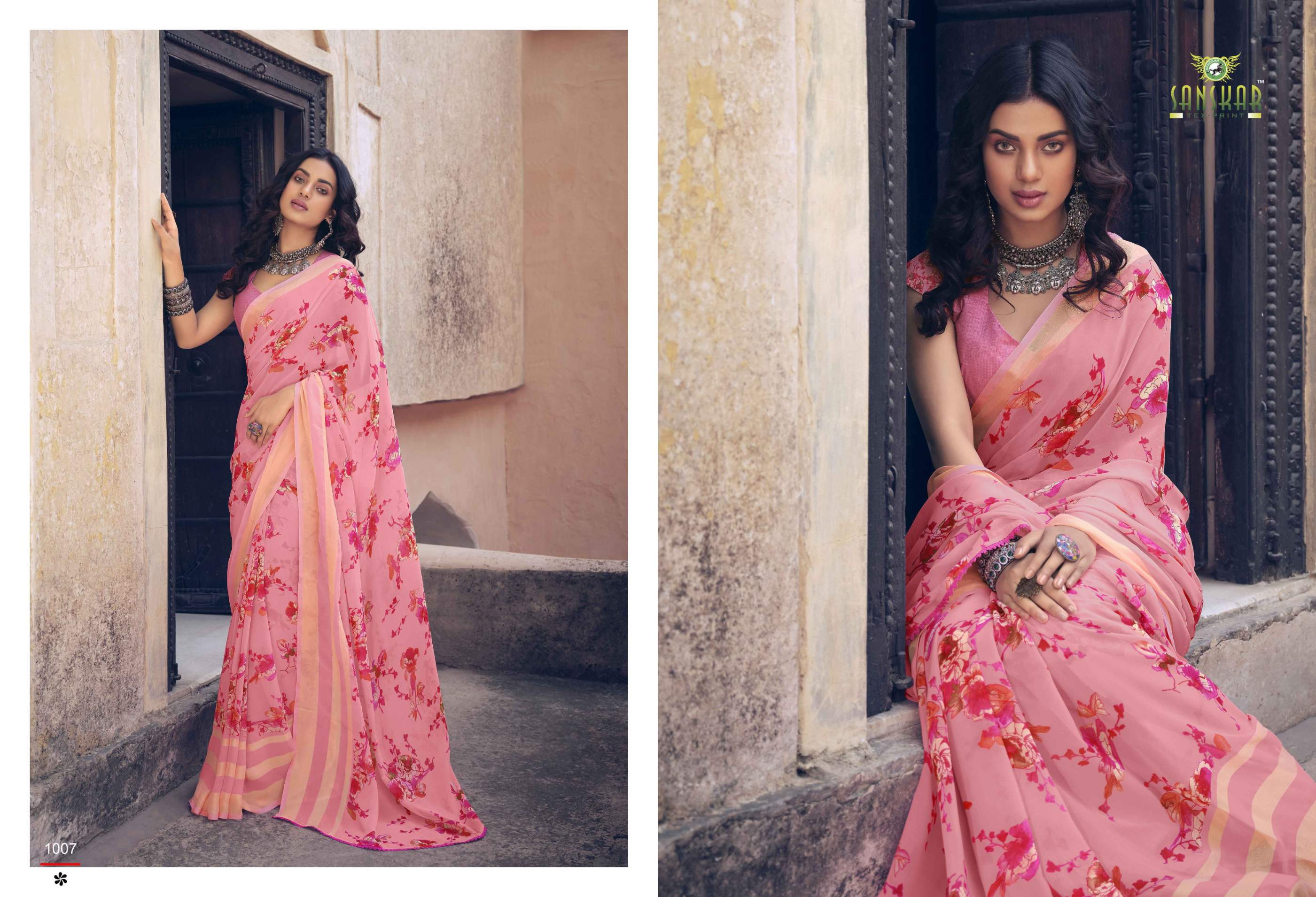 Sanskar Utsah Printed Georegette Sarees Catalog