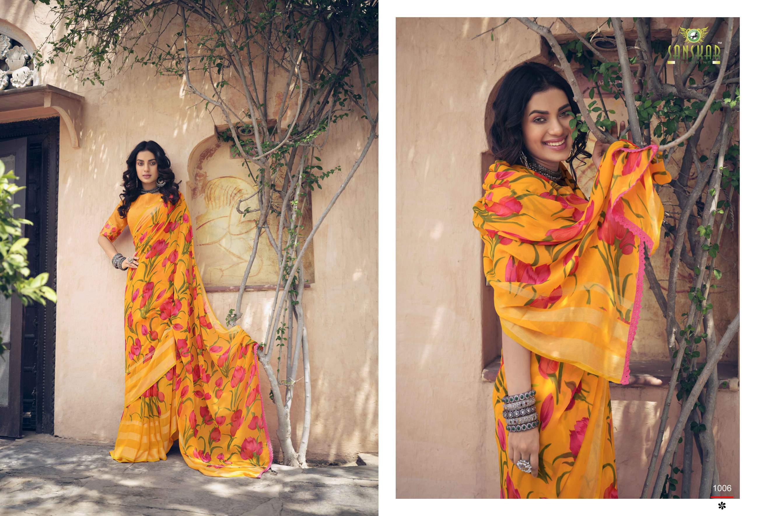 Sanskar Utsah Printed Georegette Sarees Catalog