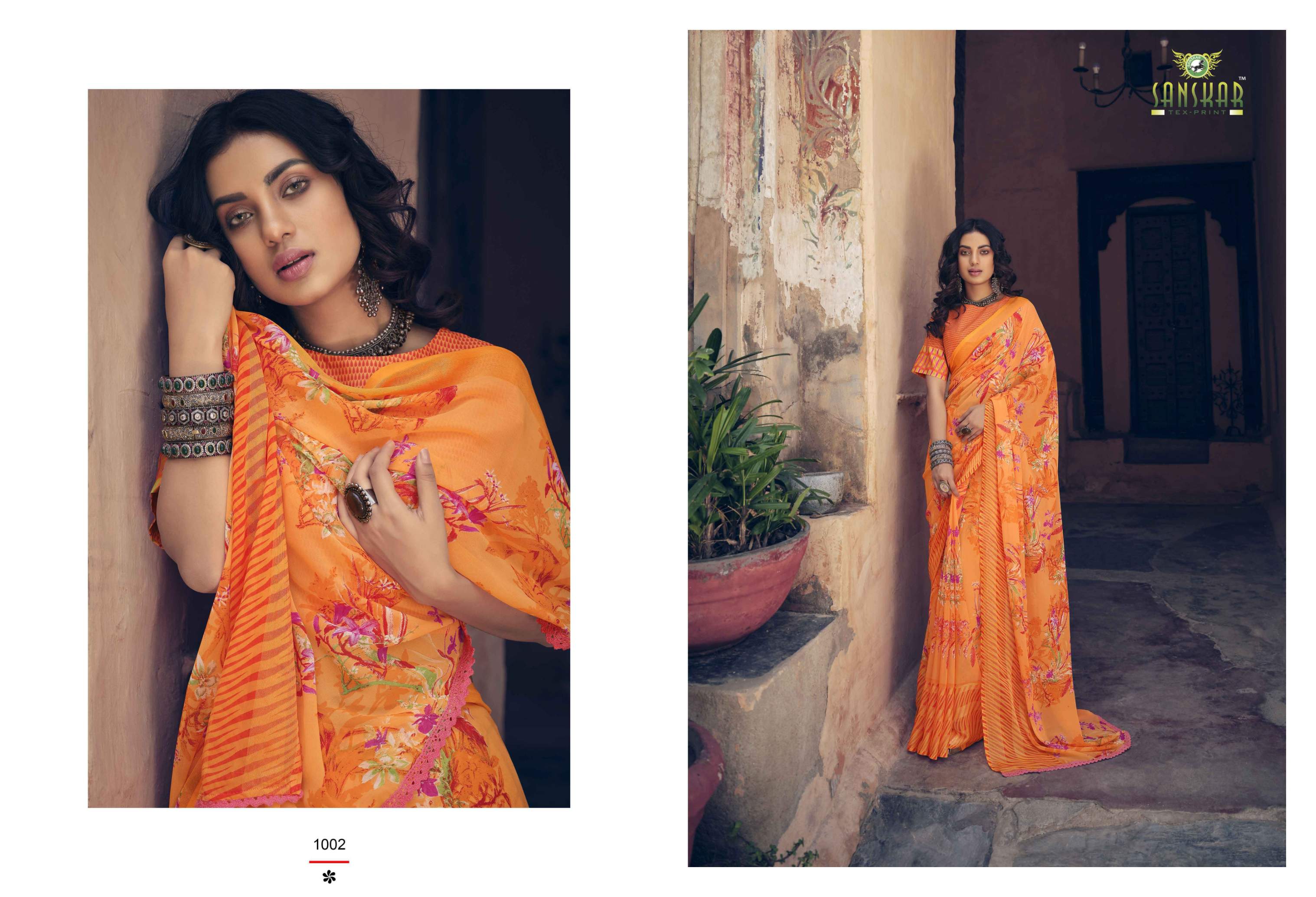Sanskar Utsah Printed Georegette Sarees Catalog