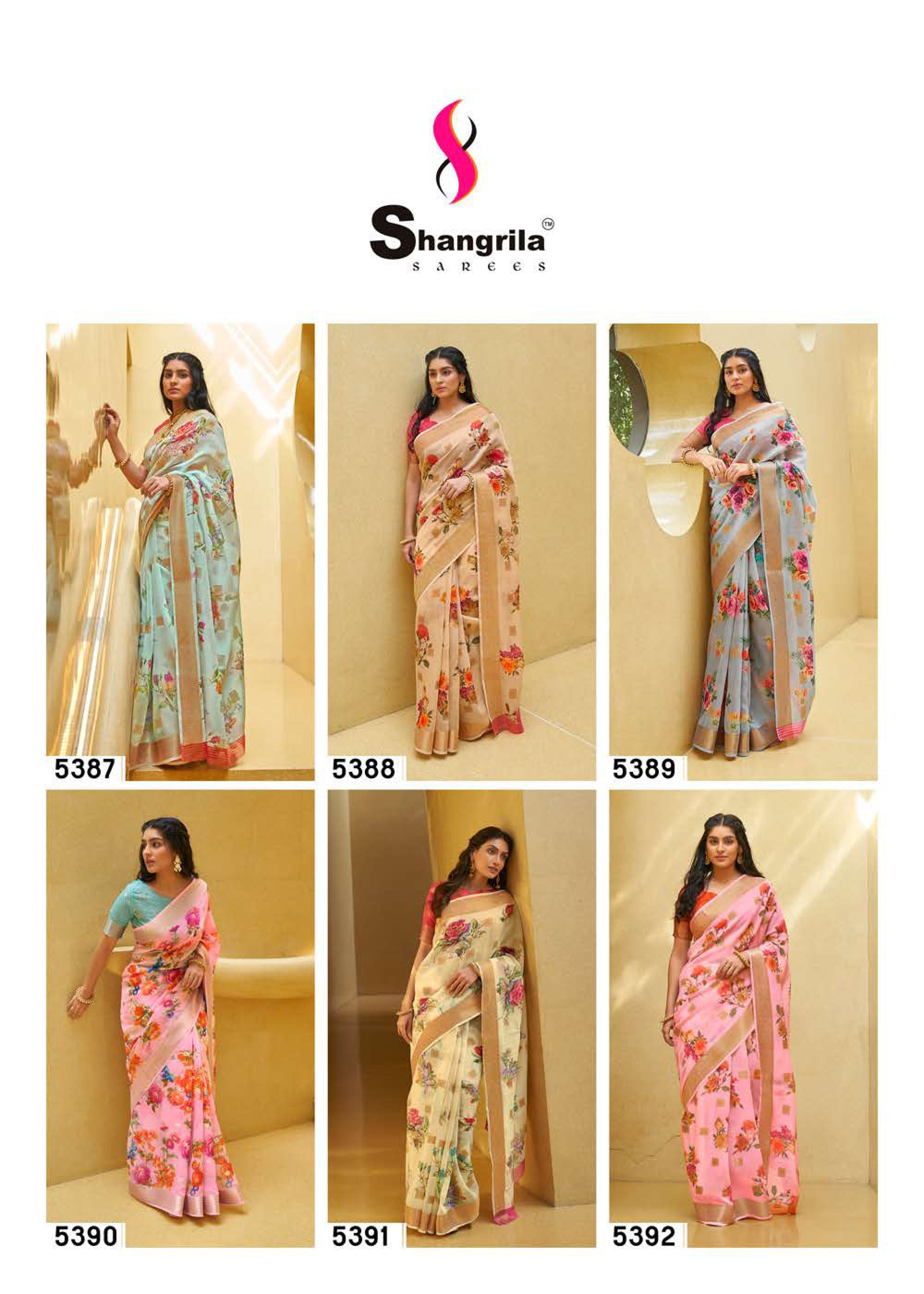 Shangrila Kalkatti Linen Designer Weaving Zari Digital Printed Saree Catalog
