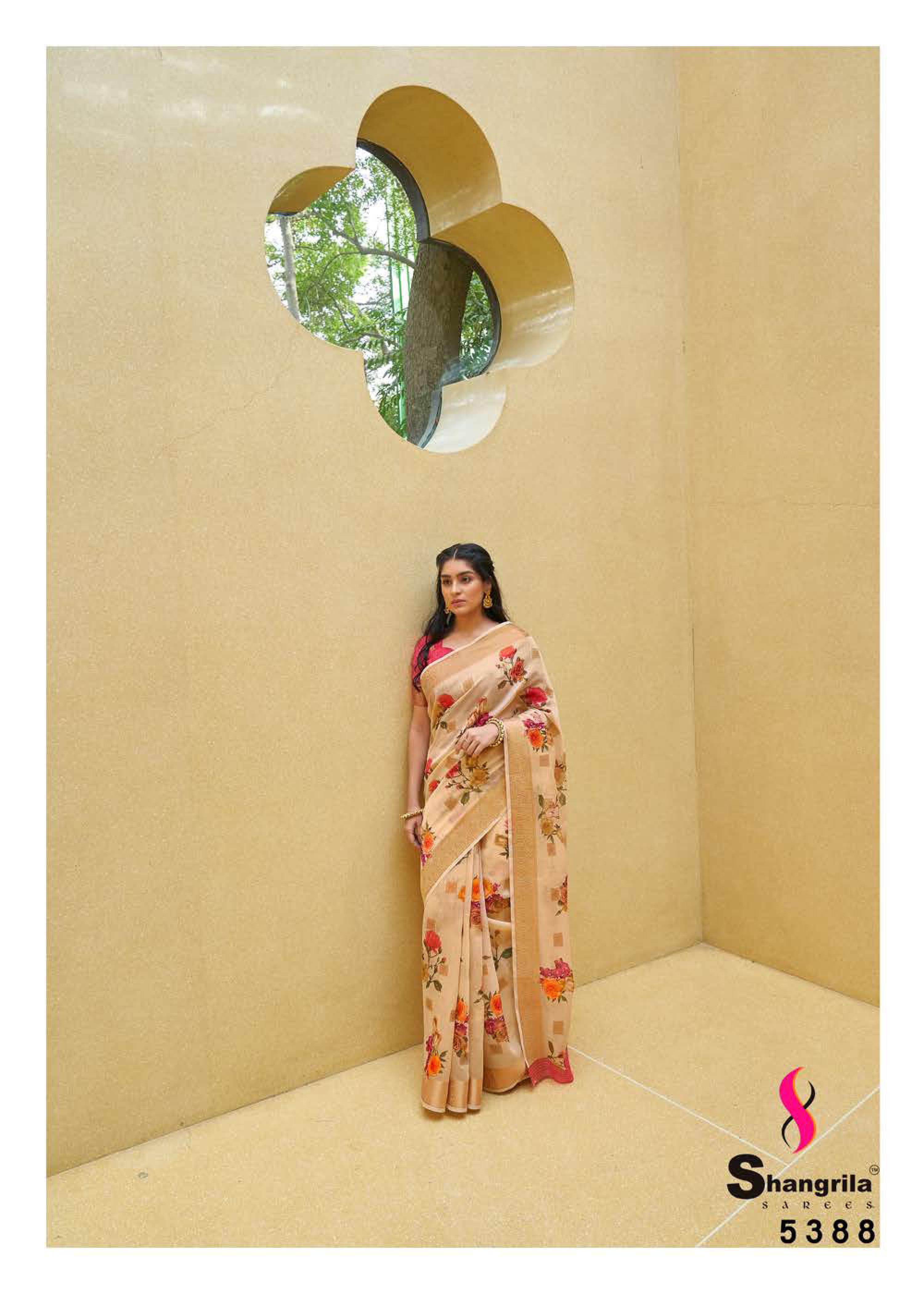 Shangrila Kalkatti Linen Designer Weaving Zari Digital Printed Saree Catalog