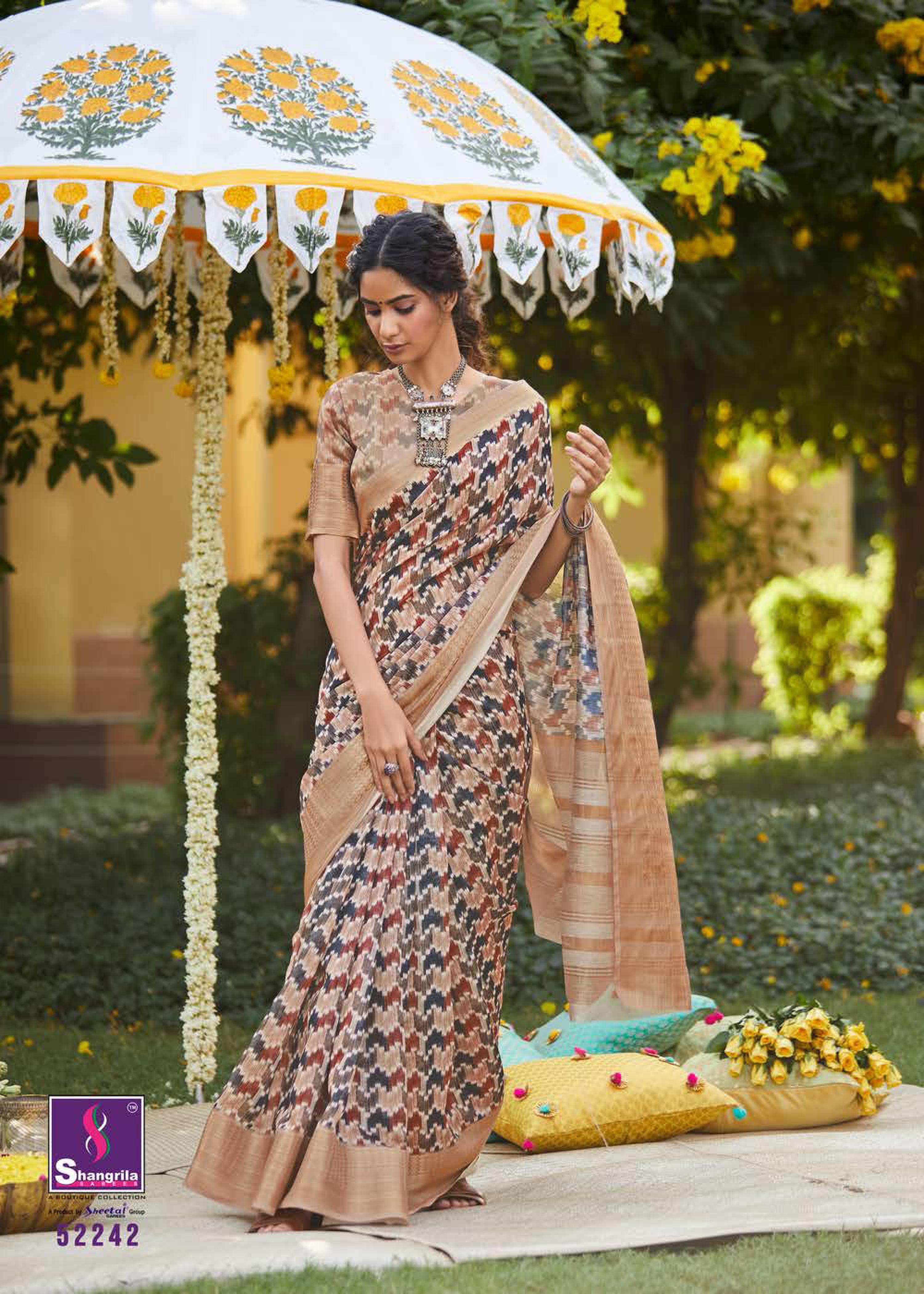 Shangrila Niharika Digital Designer Linen Saree  Catalogue