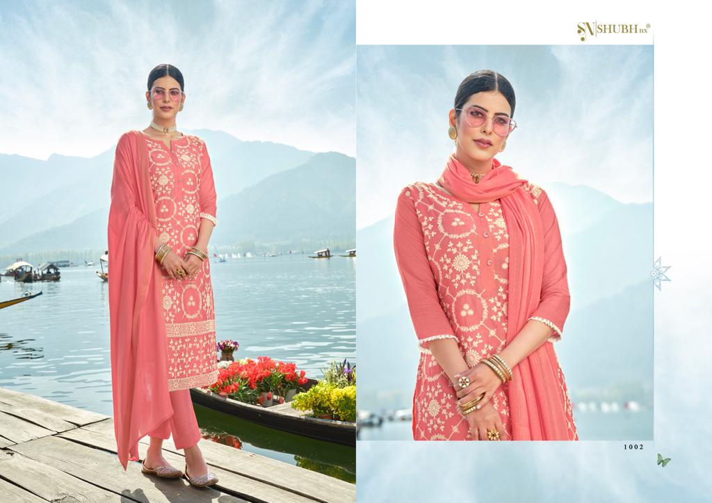 Shubh Nx Lucknowi Designer Ethnic Wear Chanderi Ready-made Salwar Suits Catalog