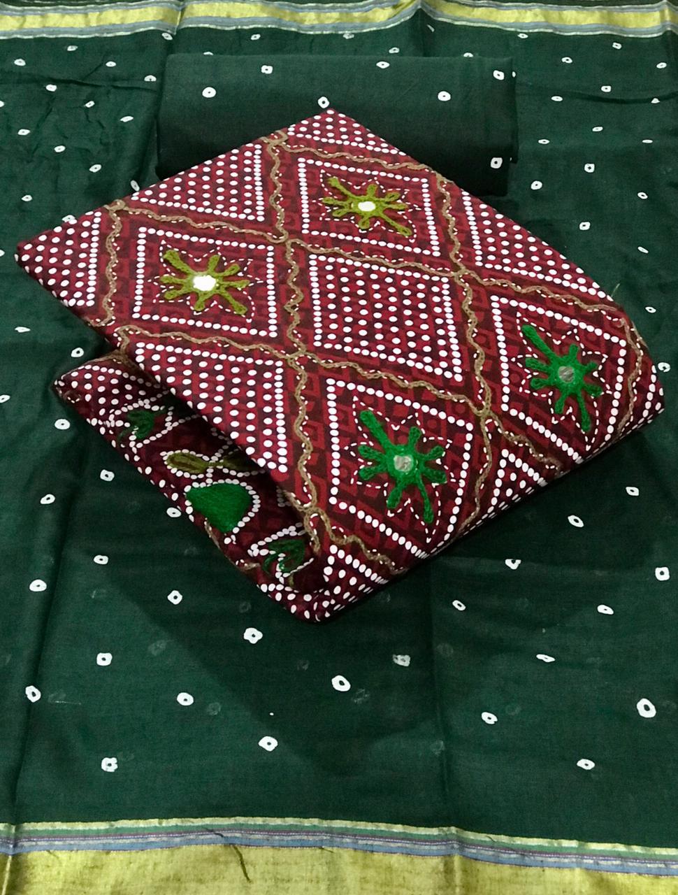 Fc Bandhej Vol 3 Designer Cotton Batik Embroidery Dress Materials