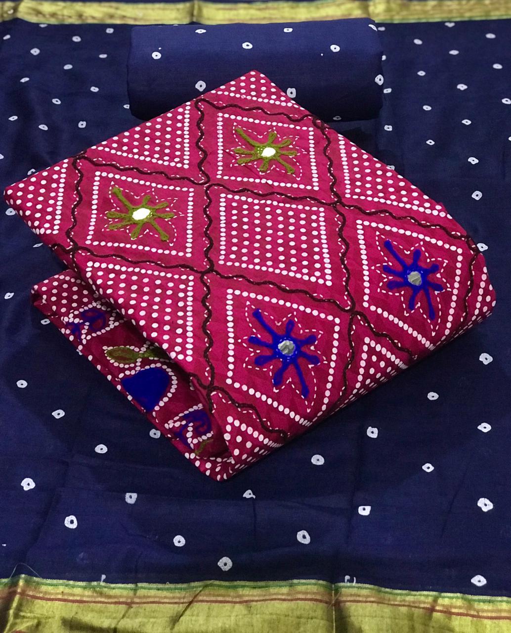 Fc Bandhej Vol 3 Designer Cotton Batik Embroidery Dress Materials