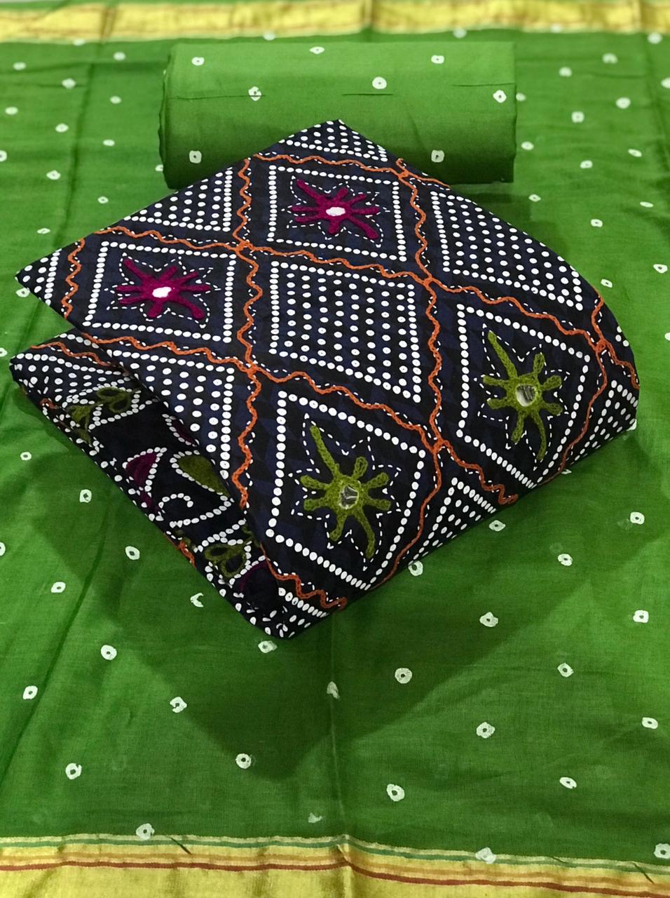 Fc Bandhej Vol 3 Designer Cotton Batik Embroidery Dress Materials