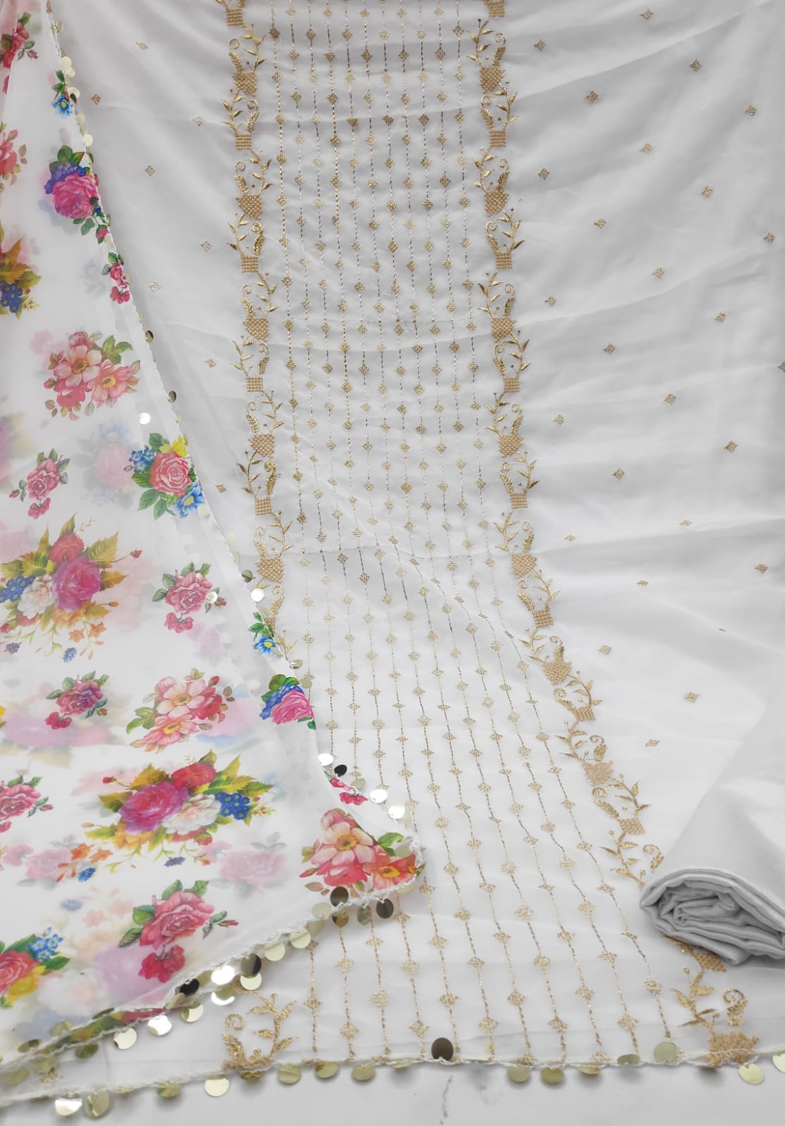 Fcgeorgette Vol 3 Designer Festive Wear Dress Materials Catalog