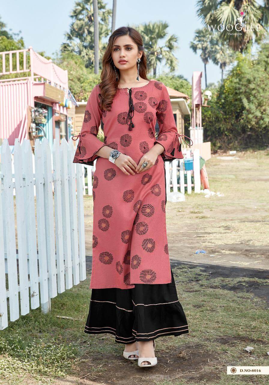 Wooglee Rose Vol 3 Rayon Fancy Kurti With Sharara Catalog
