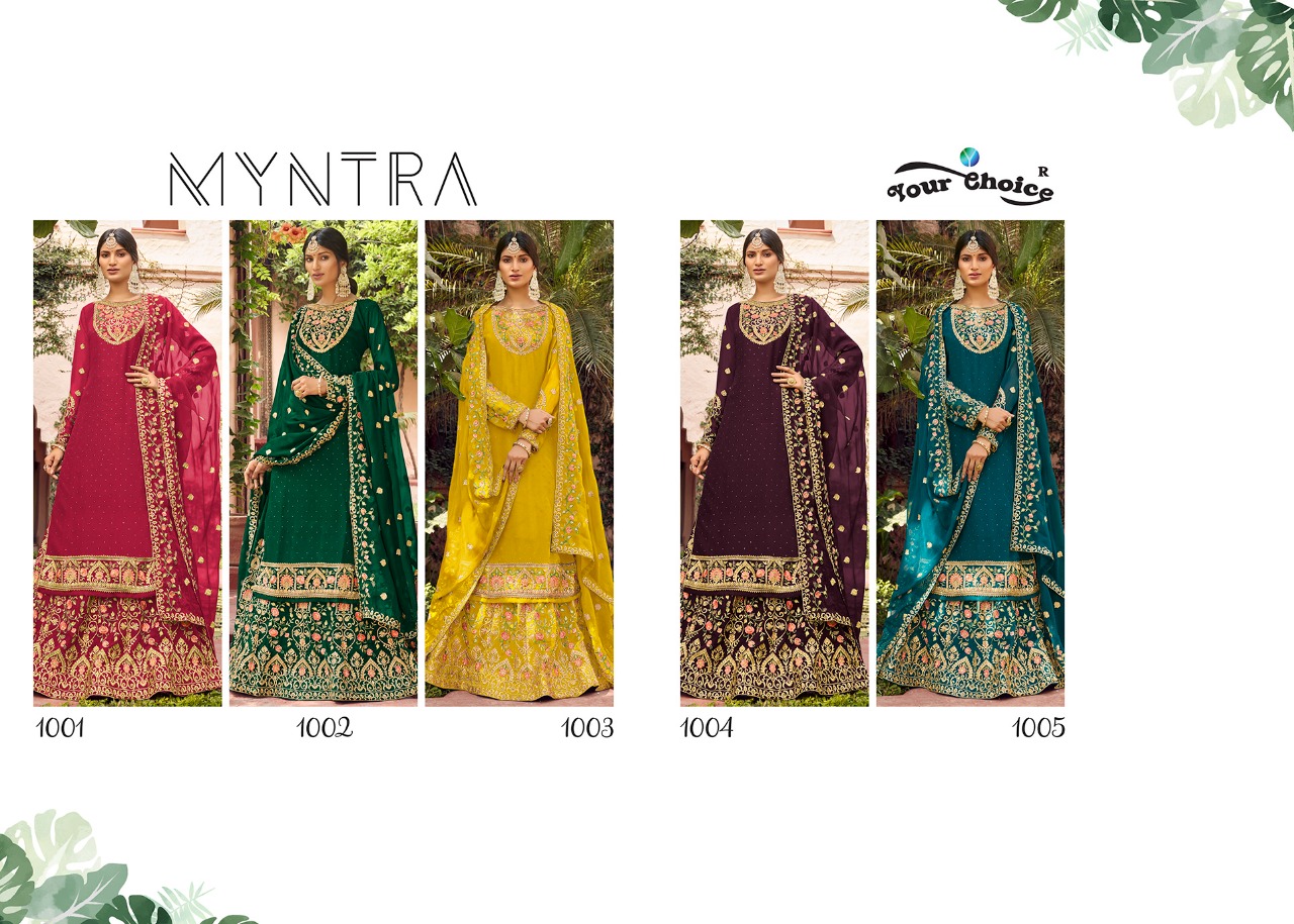 Yc Myntra Georgette Ethnic Wear Salwar Suits Catalog