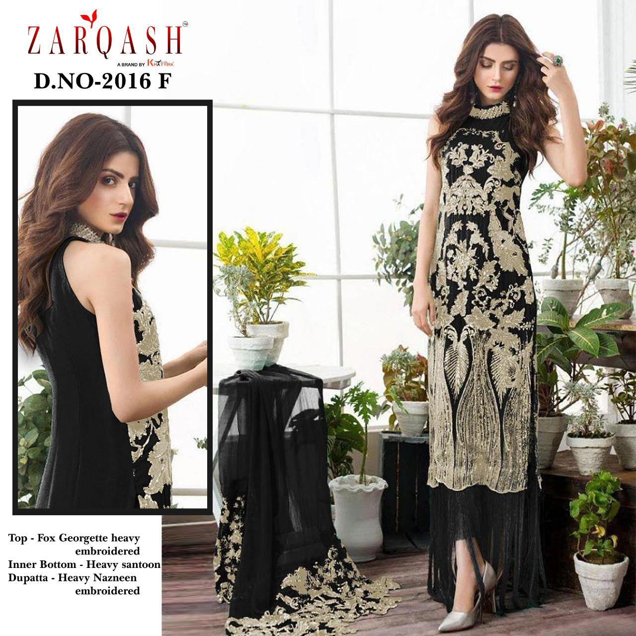 Zarqash Faiza Vol 2 Designer Georgette Embroidery Pakistani Salwar Suits  Catalog