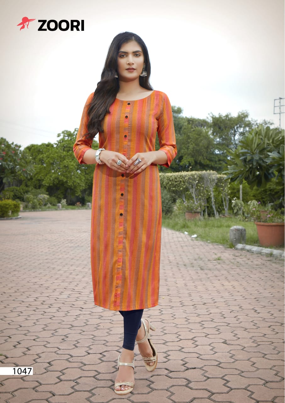 Zoori Akshara Vol  8 Designer Rayon Printed Kurti Catalog