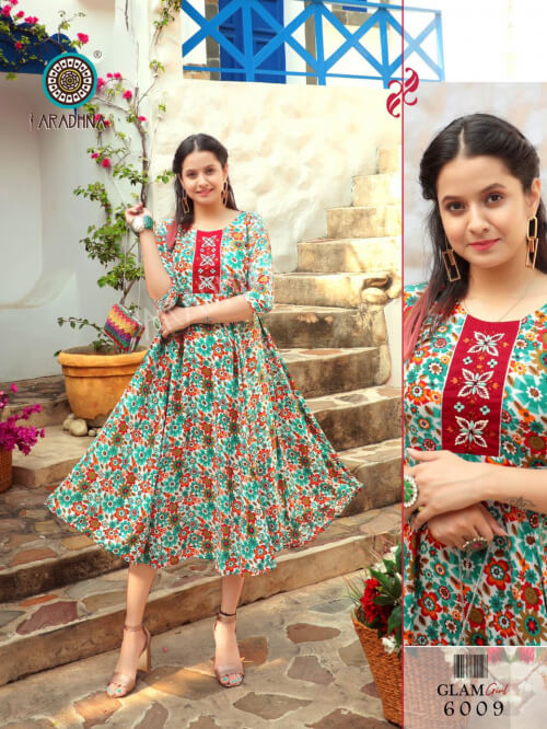 Aradhna Glam Girl 6 Rayon Fancy Kurti Catalog