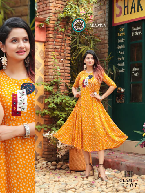 Aradhna Glam Girl 6 Rayon Fancy Kurti Catalog