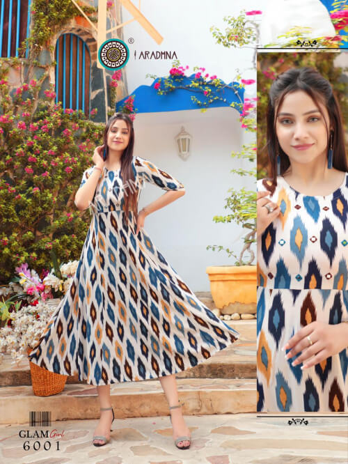 Aradhna Glam Girl 6 Rayon Fancy Kurti Catalog
