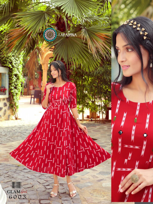 Aradhna Glam Girl 6 Rayon Fancy Kurti Catalog