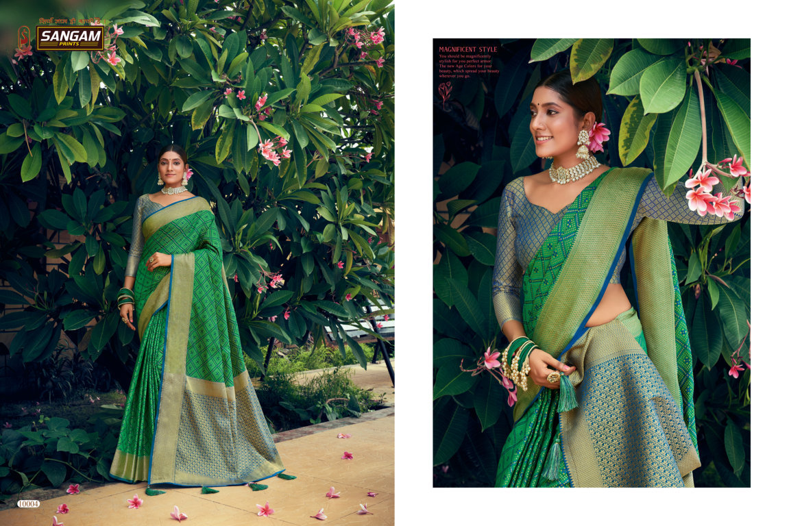 Sangam Presents Navratan Patola Silk Sarees