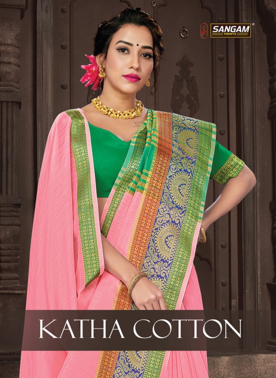 Sangam Presents Katha Cotton Handloom Cotton Sarees