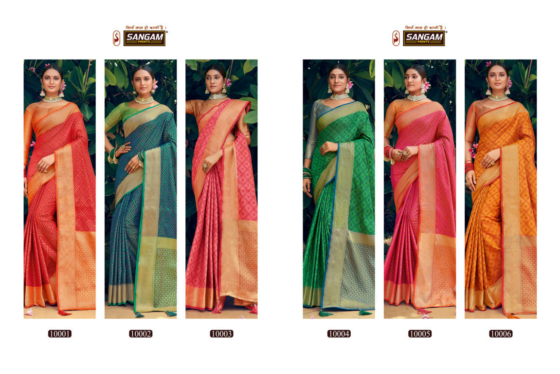 Sangam Presents Navratan Patola Silk Sarees