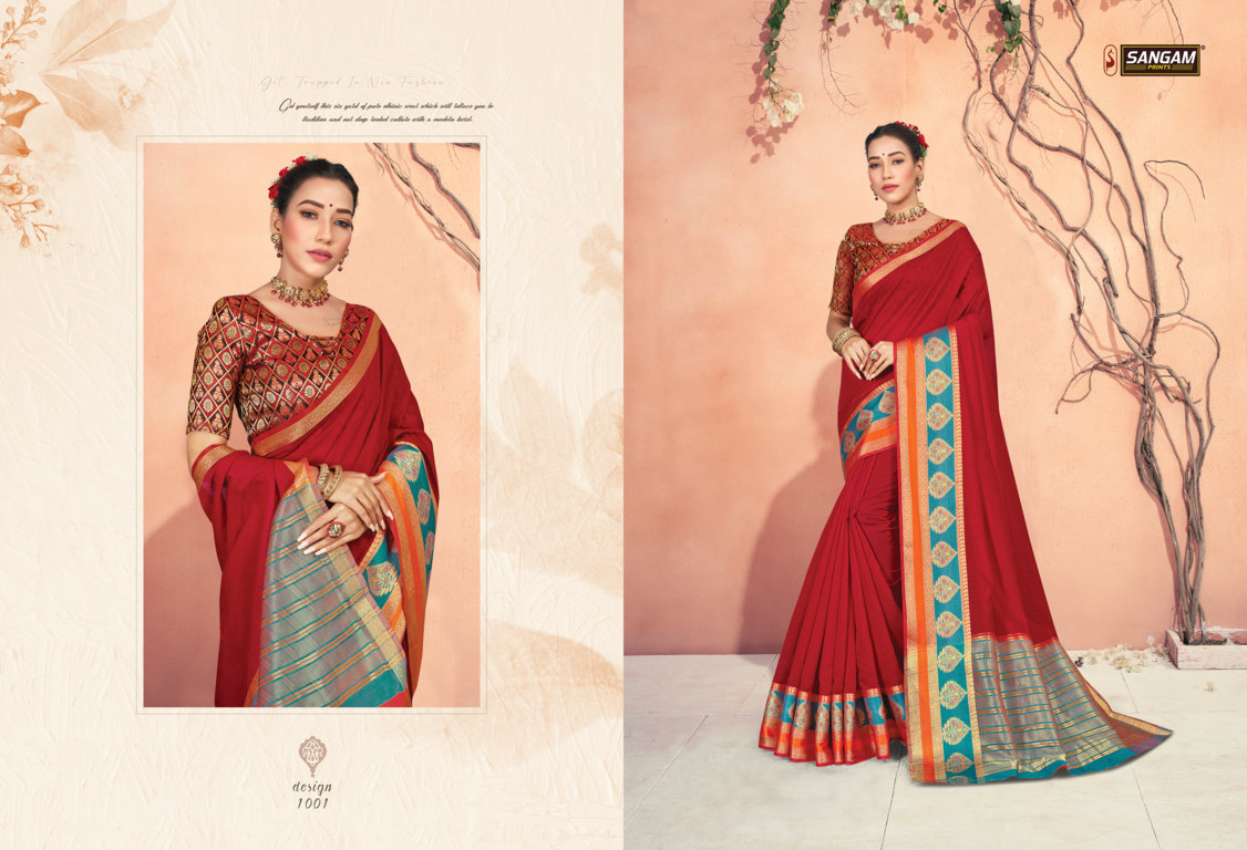 Sangam Presents Cuttacki Handloom Cotton Sarees