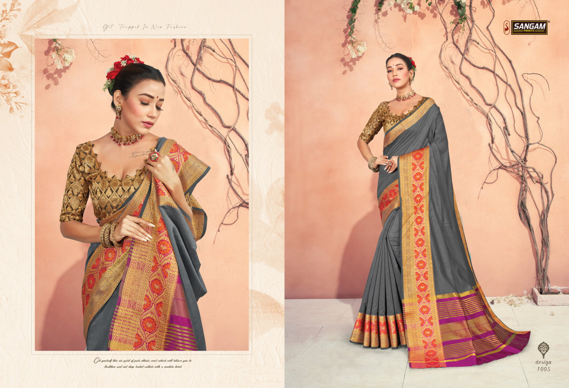 Sangam Presents Cuttacki Handloom Cotton Sarees