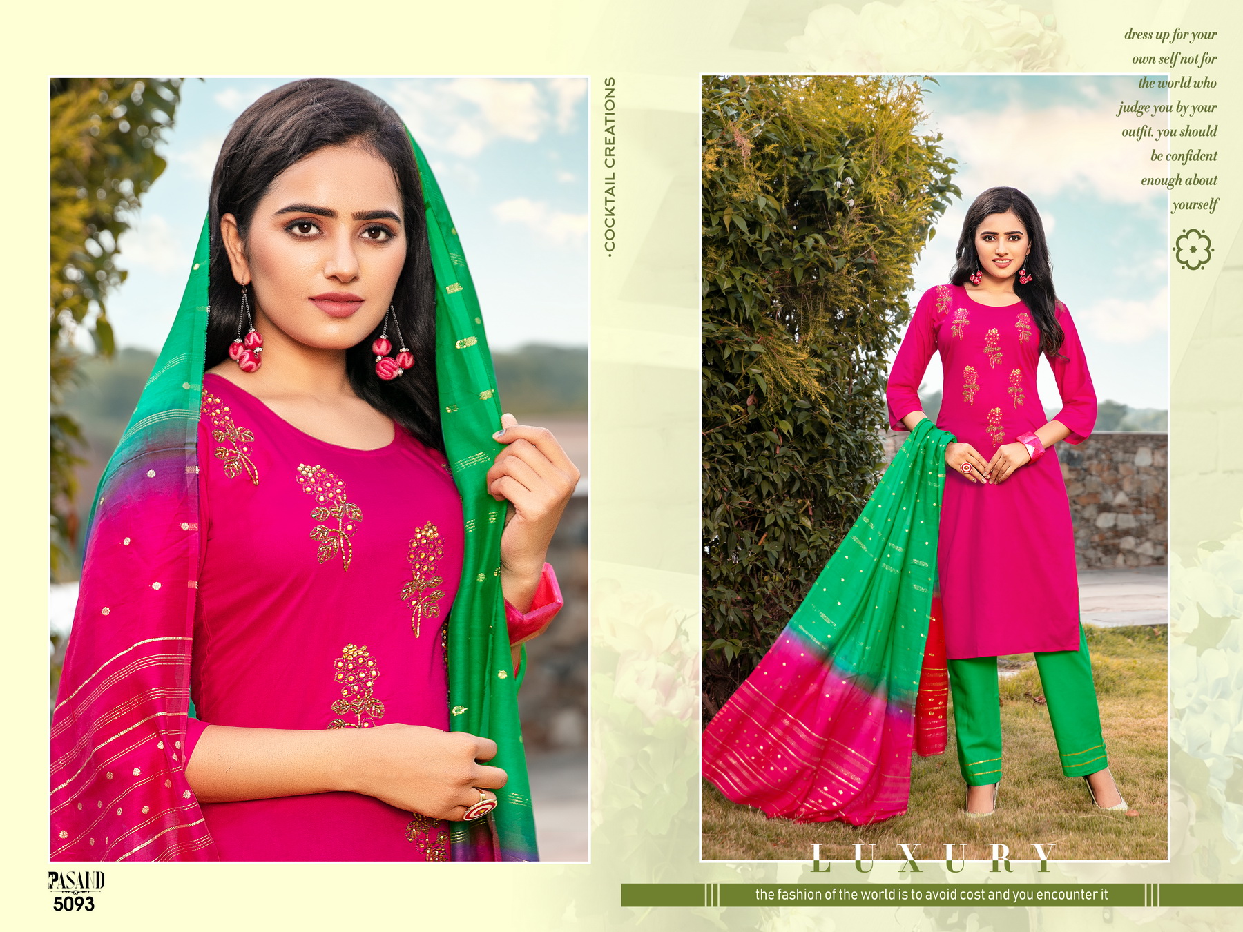 Premnath Pasand 3pc Kurti Pant With Duppatta Designer Pc.