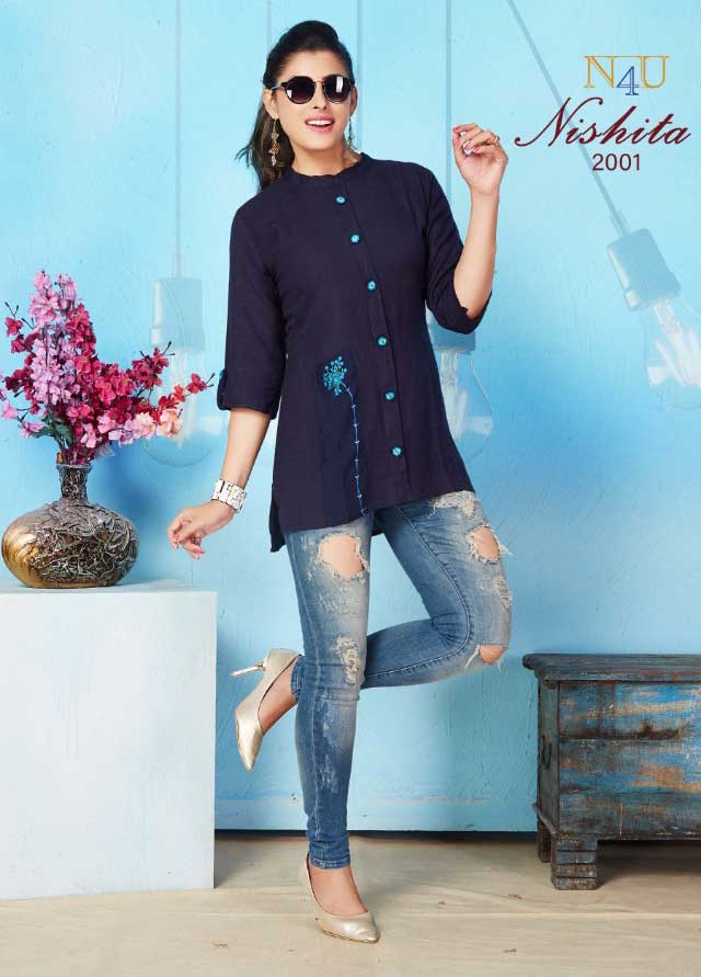 Tunic House Nishita Rayon Short Top Kurti Catalog