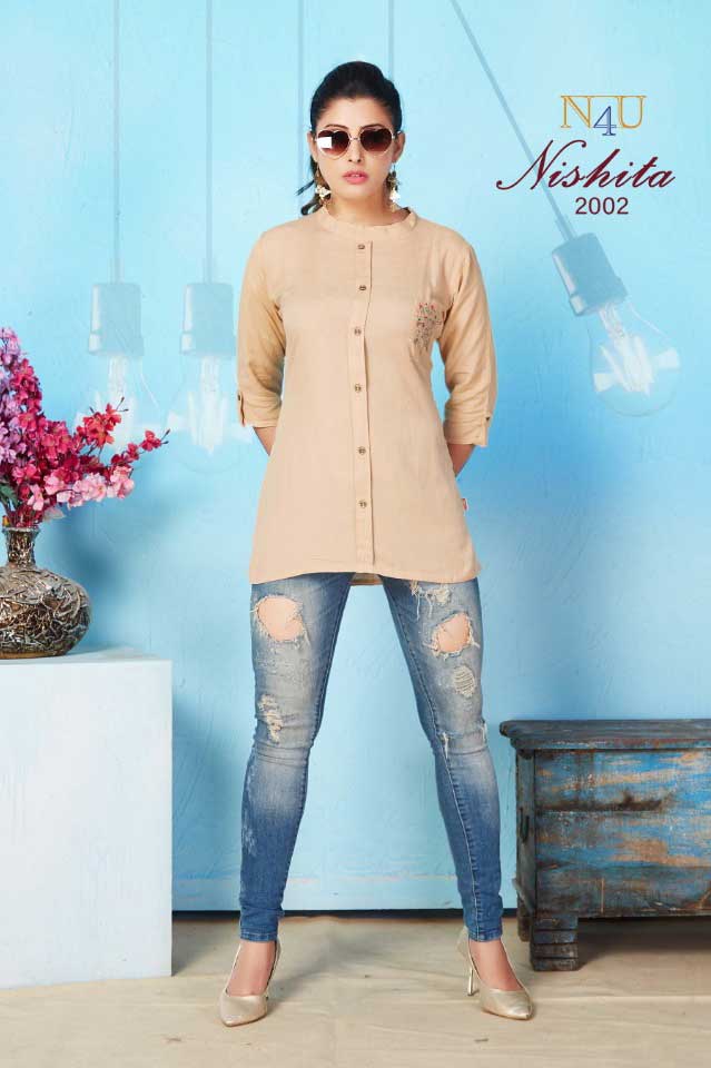 Tunic House Nishita Rayon Short Top Kurti Catalog