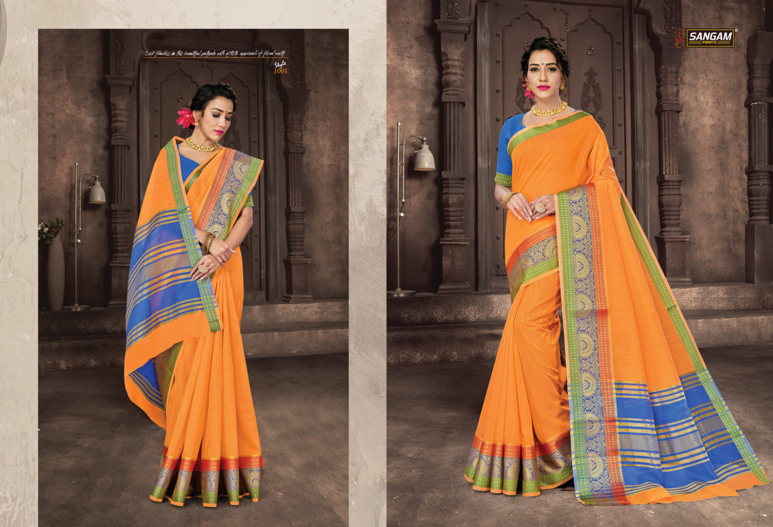 Sangam Presents Katha Cotton Handloom Cotton Sarees