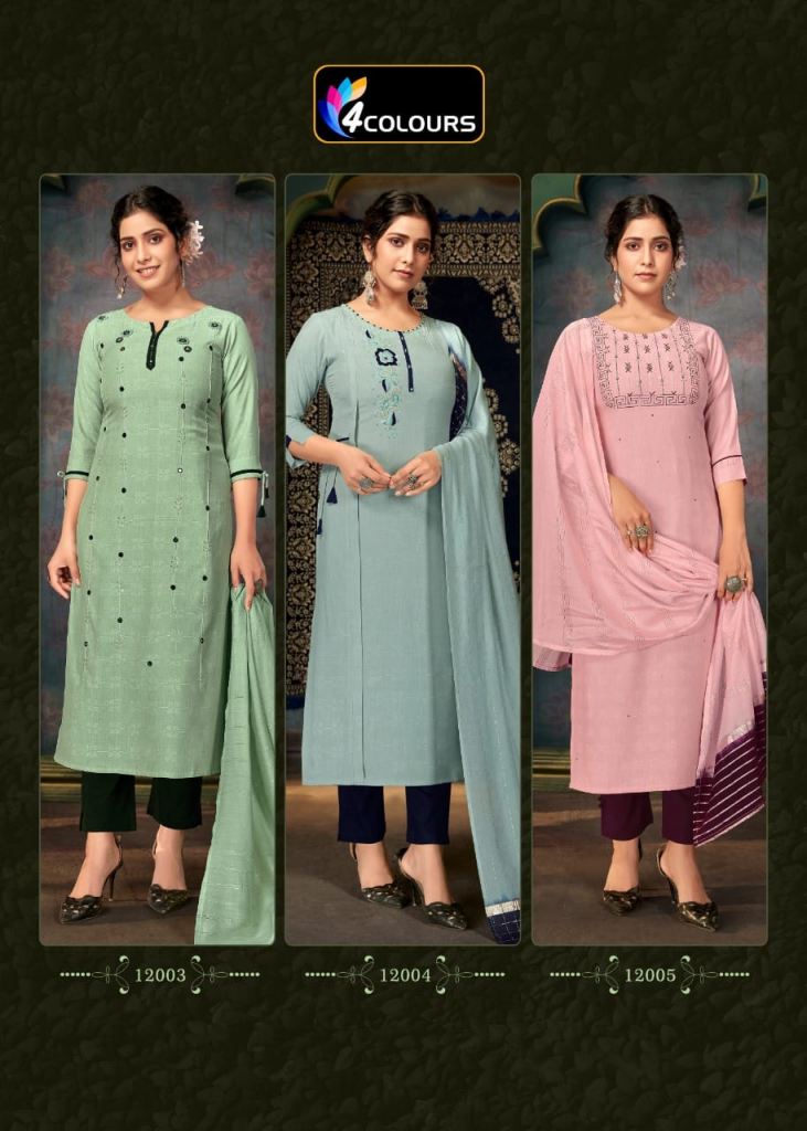 4colours Dulzar Designer Ready-made Kurtis Catalog