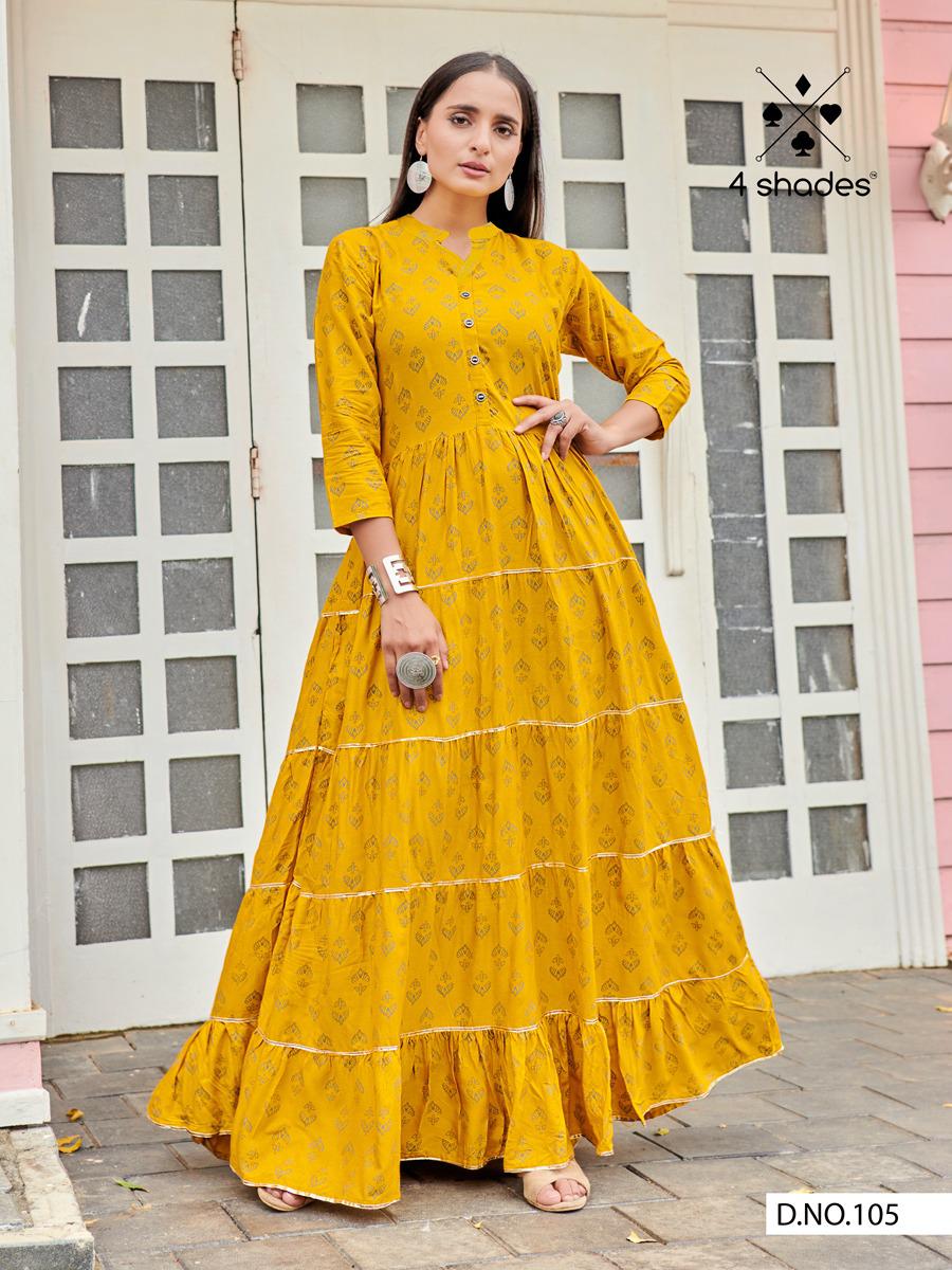 4shades Sundari Vol 1 By Blue Hills Long Kurti Gown Catalog