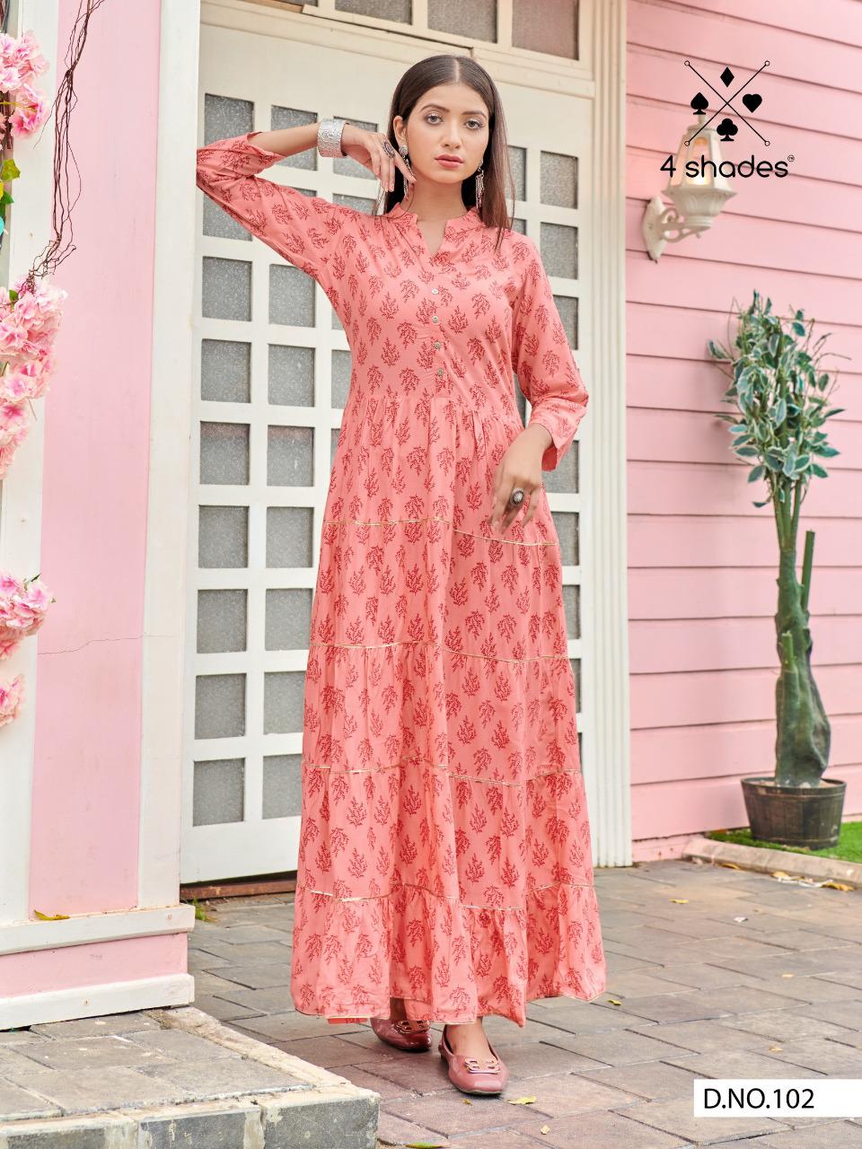 4shades Sundari Vol 1 By Blue Hills Long Kurti Gown Catalog