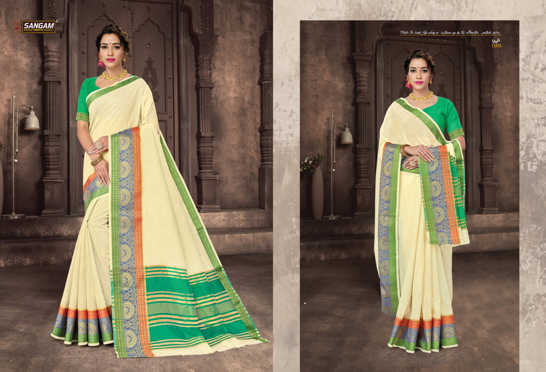 Sangam Presents Katha Cotton Handloom Cotton Sarees