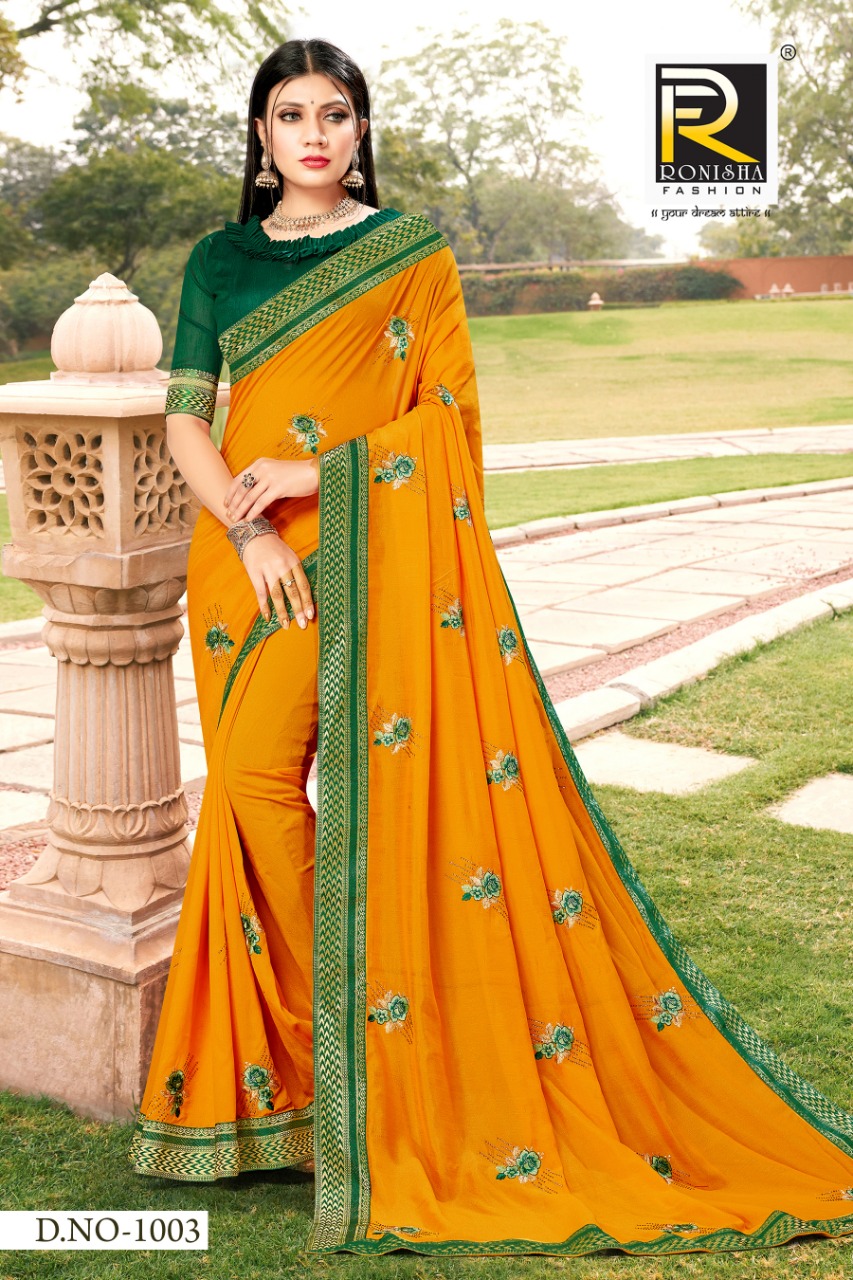 Ranjna Veronika  Fancy Multi Work Siroski Diamond Traditional Wear Saree Collection