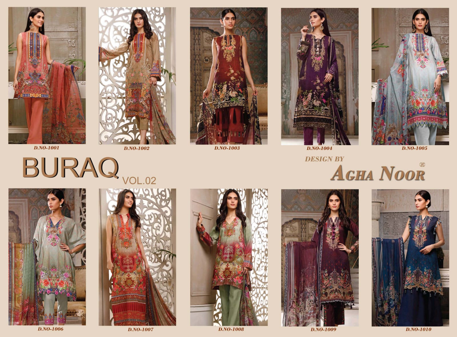 Agha Noor Buraq  Vol 2 Karachi Cotton Dress Material Catalog